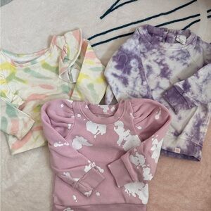 Set of Three Tie-Dye and Patterned Sweatshirts